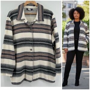 Willow Ridge Wool Blend cozy southwestern lodge-inspired Women's Shacket Sz 20